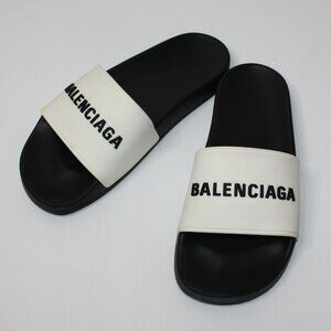 Balenciaga Logo Women's Pool Slides Sandals size EU 40 or US 10 MSRP $395